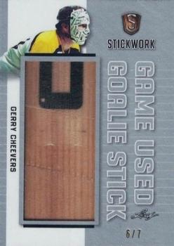 2017-18 Leaf Stickwork - Game-Used Goalie Stick - Silver #GGS-07 Gerry Cheevers Front