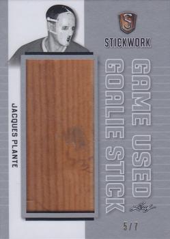 2017-18 Leaf Stickwork - Game-Used Goalie Stick - Silver #GGS-12 Jacques Plante Front