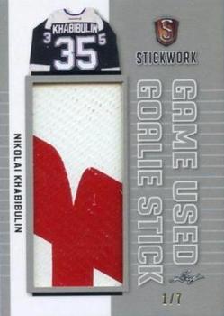 2017-18 Leaf Stickwork - Game-Used Goalie Stick - Silver #GGS-19 Nikolai Khabibulin Front