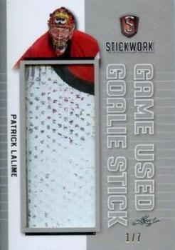 2017-18 Leaf Stickwork - Game-Used Goalie Stick - Silver #GGS-21 Patrick Lalime Front