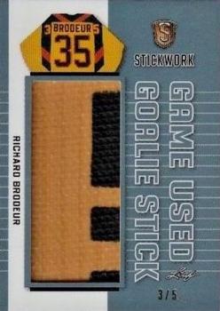 2017-18 Leaf Stickwork - Game-Used Goalie Stick - Platinum #GGS-24 Richard Brodeur Front