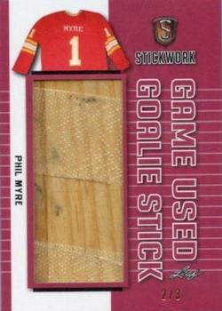 2017-18 Leaf Stickwork - Game-Used Goalie Stick - Red #GGS-23 Phil Myre Front