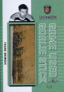 2017-18 Leaf Stickwork - Game-Used Goalie Stick - Emerald #GGS-06 Frank Brimsek Front