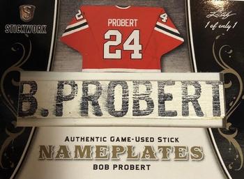 2017-18 Leaf Stickwork - Nameplates #N-08 Bob Probert Front