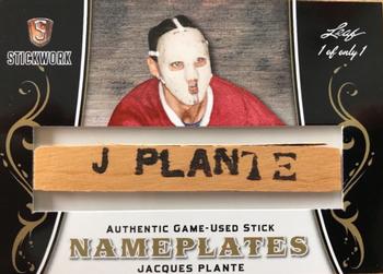 2017-18 Leaf Stickwork - Nameplates #N-25 Jacques Plante Front