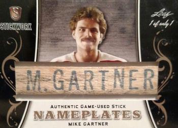 2017-18 Leaf Stickwork - Nameplates #N-41 Mike Gartner Front