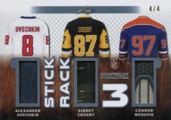 2017-18 Leaf Stickwork - Stick Rack 3 - Platinum #SR3-05 Alexander Ovechkin / Sidney Crosby / Connor McDavid Front