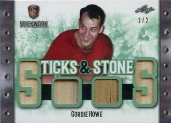 2017-18 Leaf Stickwork - Sticks and Stones - Emerald #SS-09 Gordie Howe Front