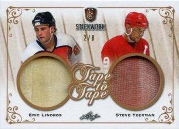 2017-18 Leaf Stickwork - Tape to Tape #T2T-07 Eric Lindros / Steve Yzerman Front