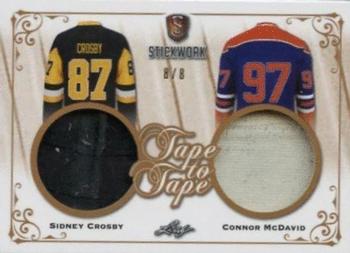 2017-18 Leaf Stickwork - Tape to Tape #T2T-12 Sidney Crosby / Connor McDavid Front