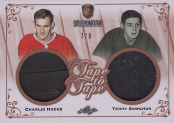2017-18 Leaf Stickwork - Tape to Tape #T2T-14 Charlie Hodge / Terry Sawchuk Front