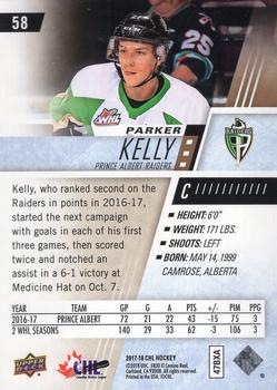 2017-18 Upper Deck CHL - Rainbow #58 Parker Kelly Back