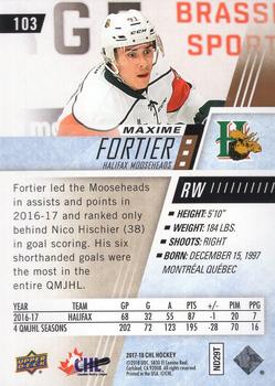 2017-18 Upper Deck CHL - Rainbow #103 Maxime Fortier Back