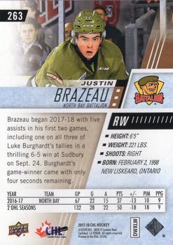 2017-18 Upper Deck CHL - Rainbow #263 Justin Brazeau Back