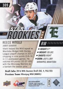 2017-18 Upper Deck CHL - Rainbow #309 Reece Vitelli Back