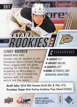 2017-18 Upper Deck CHL - Rainbow #357 Jonny Hooker Back