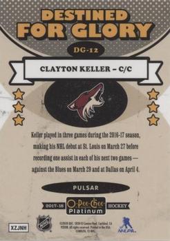 2017-18 O-Pee-Chee Platinum - Destined for Glory Pulsar #DG-12 Clayton Keller Back