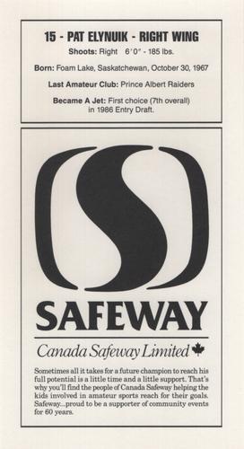 1989-90 Safeway Winnipeg Jets #NNO Pat Elynuik Back