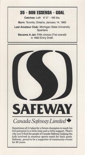 1989-90 Safeway Winnipeg Jets #NNO Bob Essensa Back
