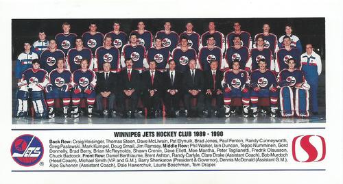 1989-90 Safeway Winnipeg Jets #NNO Team Card Front