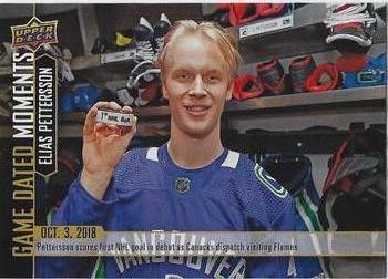 2018-19 Upper Deck Game Dated Moments #2 Elias Pettersson Front