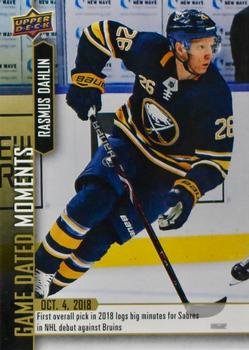 2018-19 Upper Deck Game Dated Moments #3 Rasmus Dahlin Front