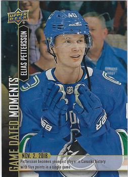 2018-19 Upper Deck Game Dated Moments #16 Elias Pettersson Front