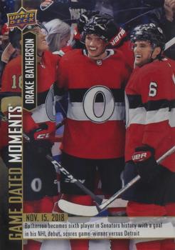 2018-19 Upper Deck Game Dated Moments #21 Drake Batherson Front