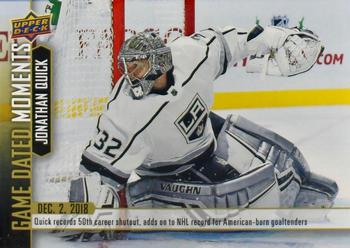 2018-19 Upper Deck Game Dated Moments #29 Jonathan Quick Front
