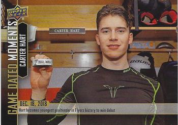 2018-19 Upper Deck Game Dated Moments #35 Carter Hart Front