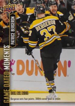 2018-19 Upper Deck Game Dated Moments #37 Patrice Bergeron Front
