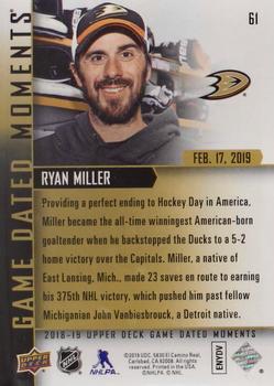 2018-19 Upper Deck Game Dated Moments #61 Ryan Miller Back