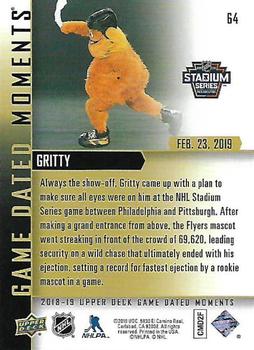 2018-19 Upper Deck Game Dated Moments #64 Gritty Back