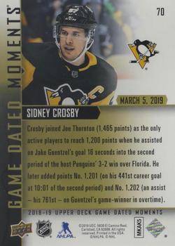 2018-19 Upper Deck Game Dated Moments #70 Sidney Crosby Back