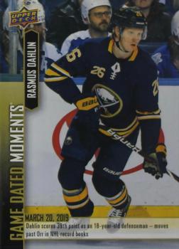 2018-19 Upper Deck Game Dated Moments #76 Rasmus Dahlin Front