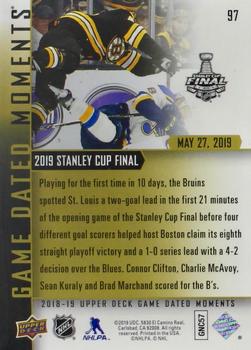 2018-19 Upper Deck Game Dated Moments #97 2019 Stanley Cup Final Back