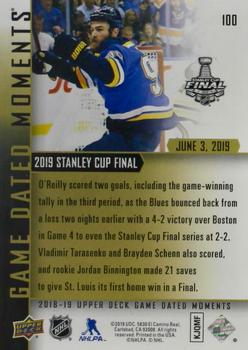 2018-19 Upper Deck Game Dated Moments #100 2019 Stanley Cup Final Back