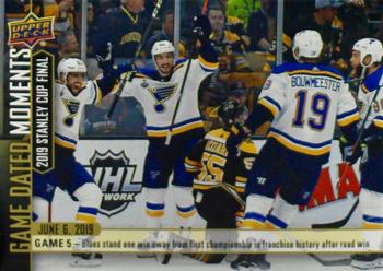 2018-19 Upper Deck Game Dated Moments #101 2019 Stanley Cup Final Front
