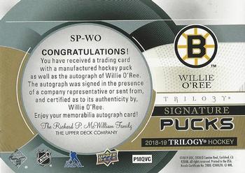 2018-19 Upper Deck Trilogy - Signature Pucks #SP-WO Willie O'Ree Back
