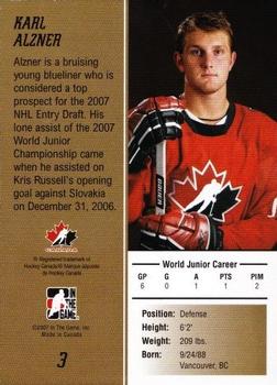 2007 In The Game Going For Gold #3 Karl Alzner Back
