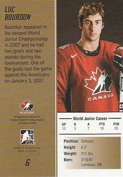 2007 In The Game Going For Gold #6 Luc Bourdon Back