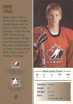 2007 In The Game Going For Gold #8 Marc Staal Back