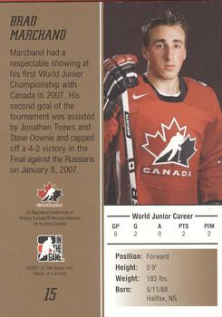 2007 In The Game Going For Gold #15 Brad Marchand Back