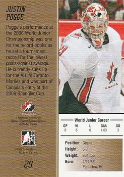 2007 In The Game Going For Gold #29 Justin Pogge Back