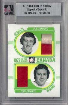 2009-10 In The Game 1972 The Year In Hockey - He Shoots, He Scores Exchange #HSHS-01 Phil Esposito / Tony Esposito Front
