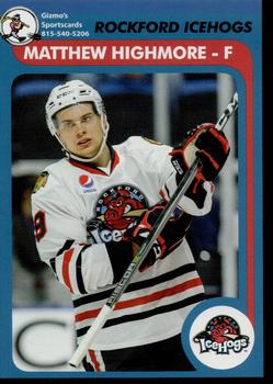 2018-19 Gizmo's Sportscards Rockford IceHogs (AHL) #NNO Matthew Highmore Front