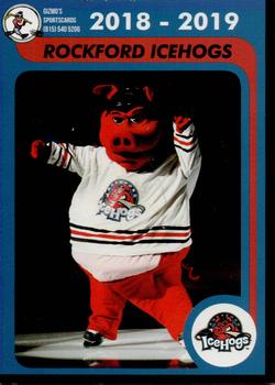 2018-19 Gizmo's Sportscards Rockford IceHogs (AHL) #NNO Hammy Hog Front