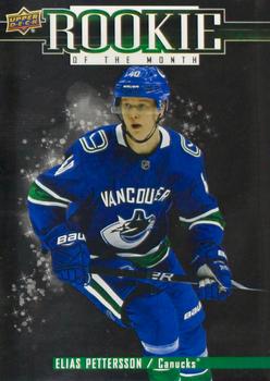 2018-19 Upper Deck Game Dated Moments - Rookie of the Month Achievement #R-1 Elias Pettersson Front