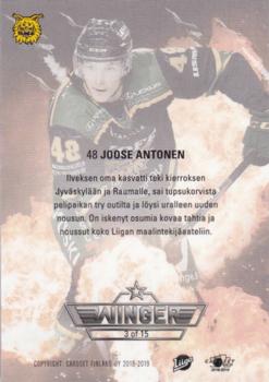 2018-19 Cardset Finland - Winger #3 Joose Antonen Back