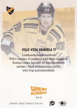 2018-19 Cardset Finland - Game Changer #6 Ville-Vesa Vainiola Back